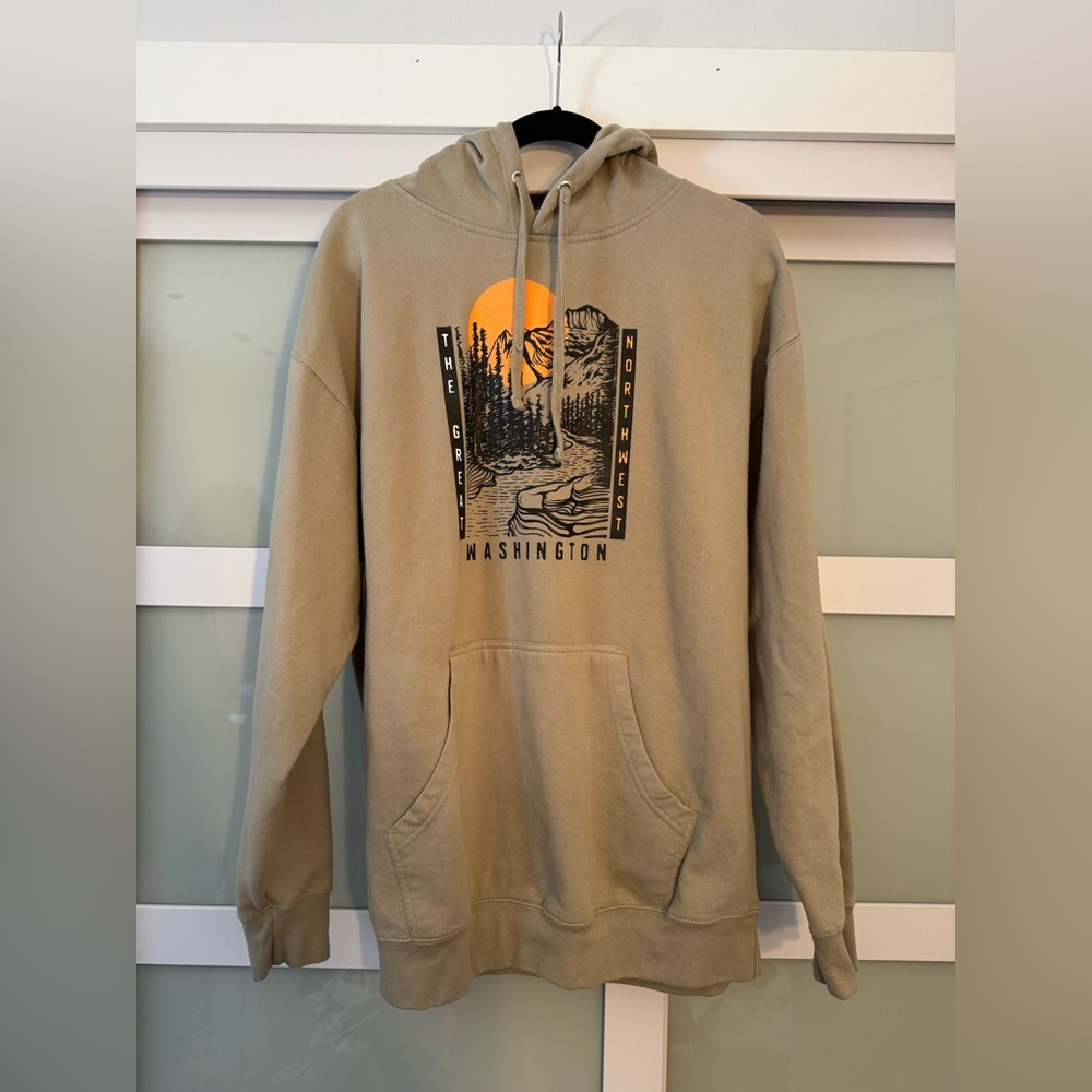 Beige Graphic Hoodie